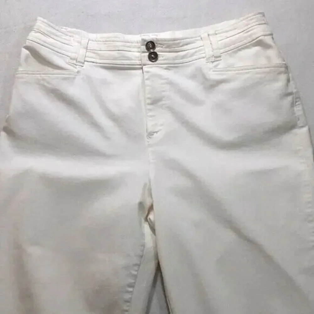 Christopher & Banks size 12 white cropped jeans - Picture 2 of 15